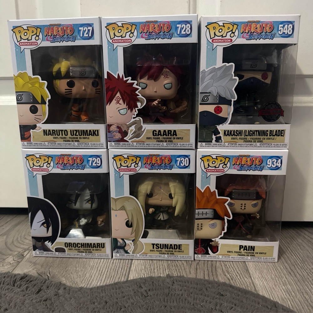 Funko Pop Naruto Shippuden Vinyl Figures Lot 6 One Complete Set
